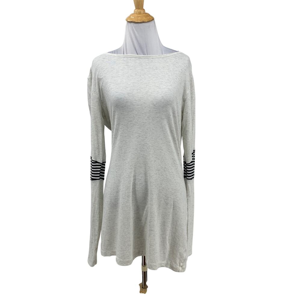 Lululemon Top Womens 12 Ivory Devotion Long Sleeve Stripe Heathered Lightweight